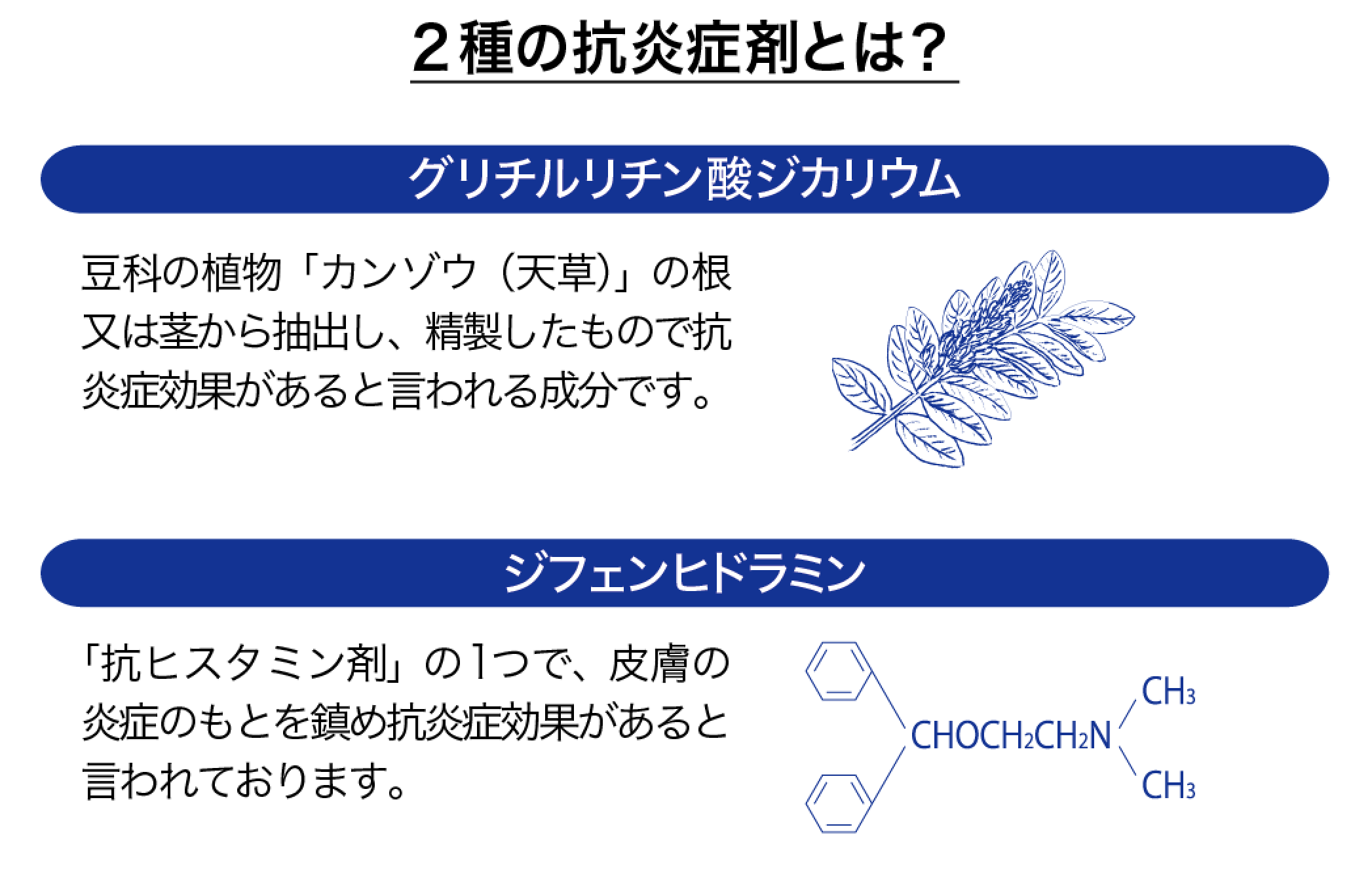 2種の抗炎症剤配合
